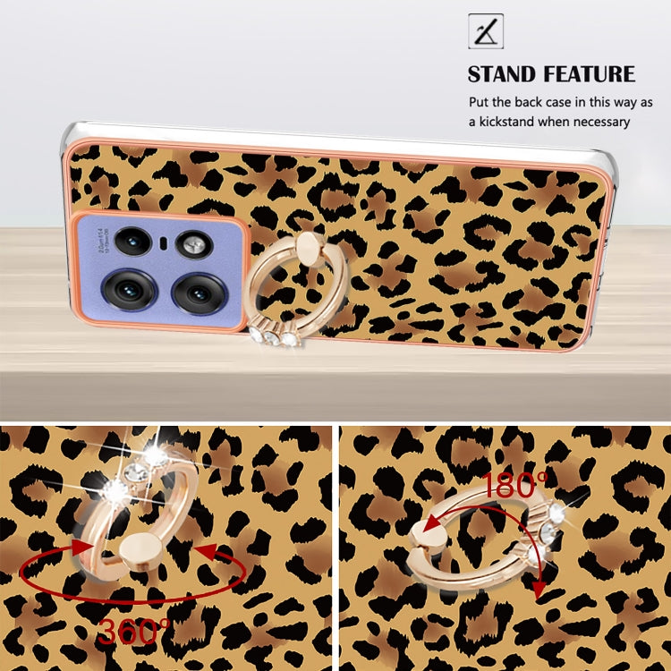 For Motorola Edge 50 Pro Electroplating Dual-side IMD Phone Case with Ring Holder