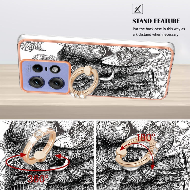 For Motorola Edge 50 Pro Electroplating Dual-side IMD Phone Case with Ring Holder