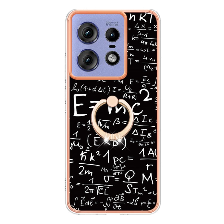 For Motorola Edge 50 Pro Electroplating Dual-side IMD Phone Case with Ring Holder