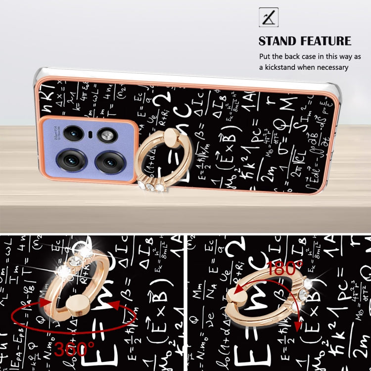 For Motorola Edge 50 Pro Electroplating Dual-side IMD Phone Case with Ring Holder