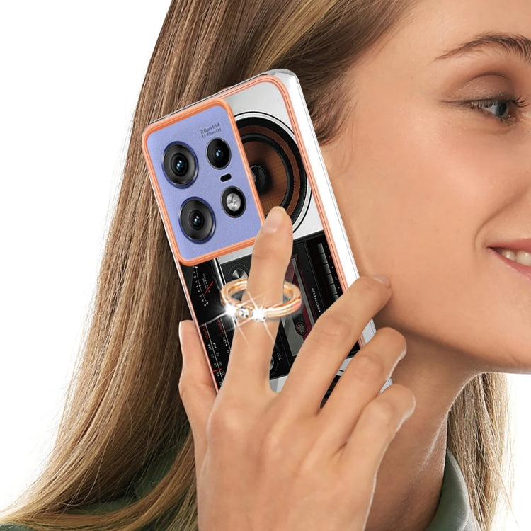 For Motorola Edge 50 Pro Electroplating Dual-side IMD Phone Case with Ring Holder