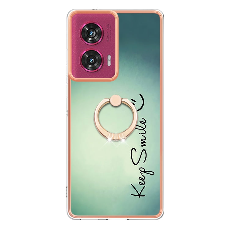 For Motorola Edge 50 Fusion Electroplating Dual-side IMD Phone Case with Ring Holder