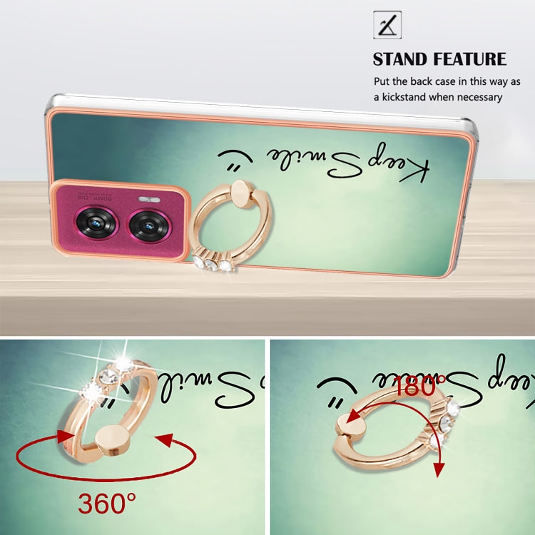 For Motorola Edge 50 Fusion Electroplating Dual-side IMD Phone Case with Ring Holder