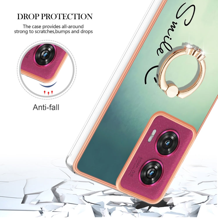 For Motorola Edge 50 Fusion Electroplating Dual-side IMD Phone Case with Ring Holder