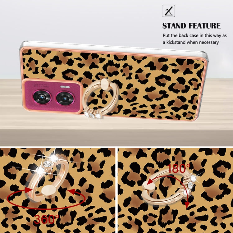 For Motorola Edge 50 Fusion Electroplating Dual-side IMD Phone Case with Ring Holder