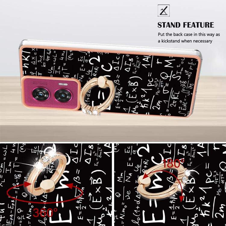 For Motorola Edge 50 Fusion Electroplating Dual-side IMD Phone Case with Ring Holder