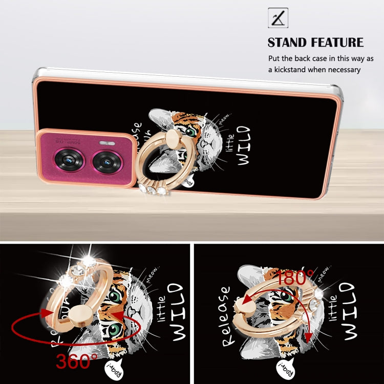 For Motorola Edge 50 Fusion Electroplating Dual-side IMD Phone Case with Ring Holder