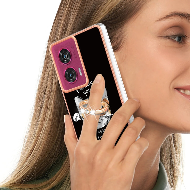 For Motorola Edge 50 Fusion Electroplating Dual-side IMD Phone Case with Ring Holder