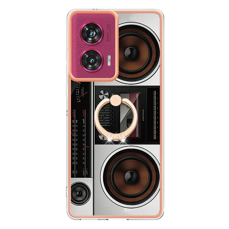 For Motorola Edge 50 Fusion Electroplating Dual-side IMD Phone Case with Ring Holder