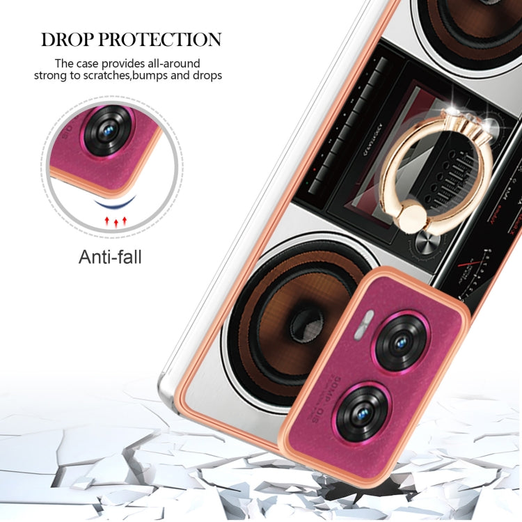 For Motorola Edge 50 Fusion Electroplating Dual-side IMD Phone Case with Ring Holder