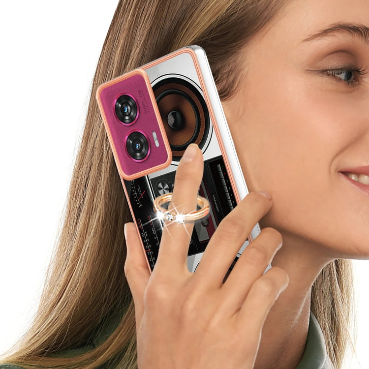 For Motorola Edge 50 Fusion Electroplating Dual-side IMD Phone Case with Ring Holder