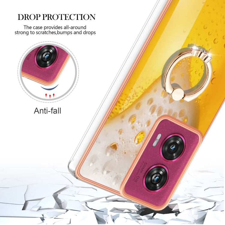 For Motorola Edge 50 Fusion Electroplating Dual-side IMD Phone Case with Ring Holder