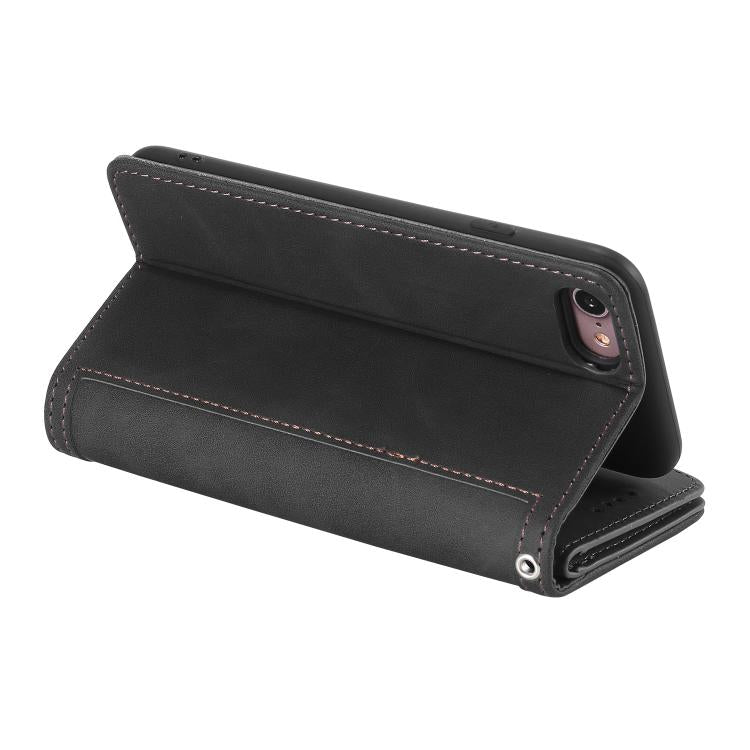 For iPhone 16e / 17e Nine Card Zipper Bag Leather Phone Case with Lanyard