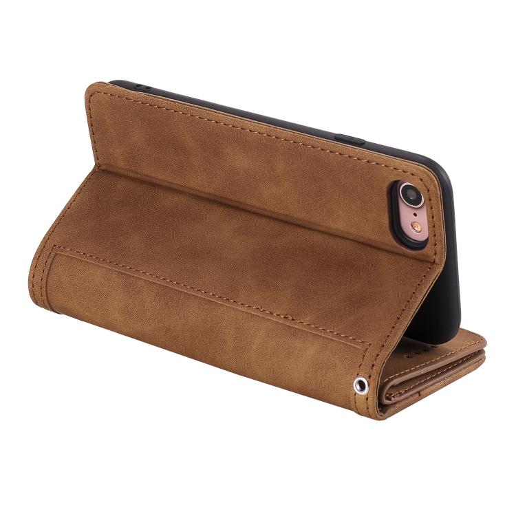 For iPhone 16e / 17e Nine Card Zipper Bag Leather Phone Case with Lanyard