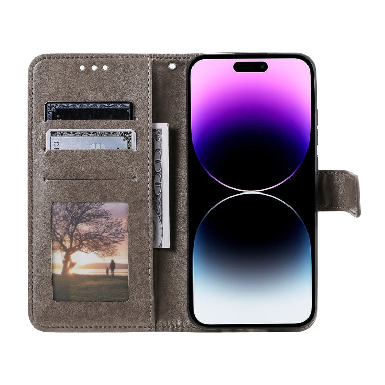 For iPhone 16 Plus Totem Flower Embossed Leather Phone Case