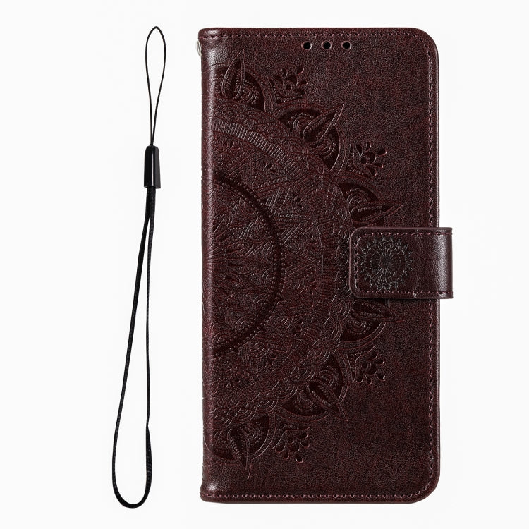 For iPhone 16 Plus Totem Flower Embossed Leather Phone Case