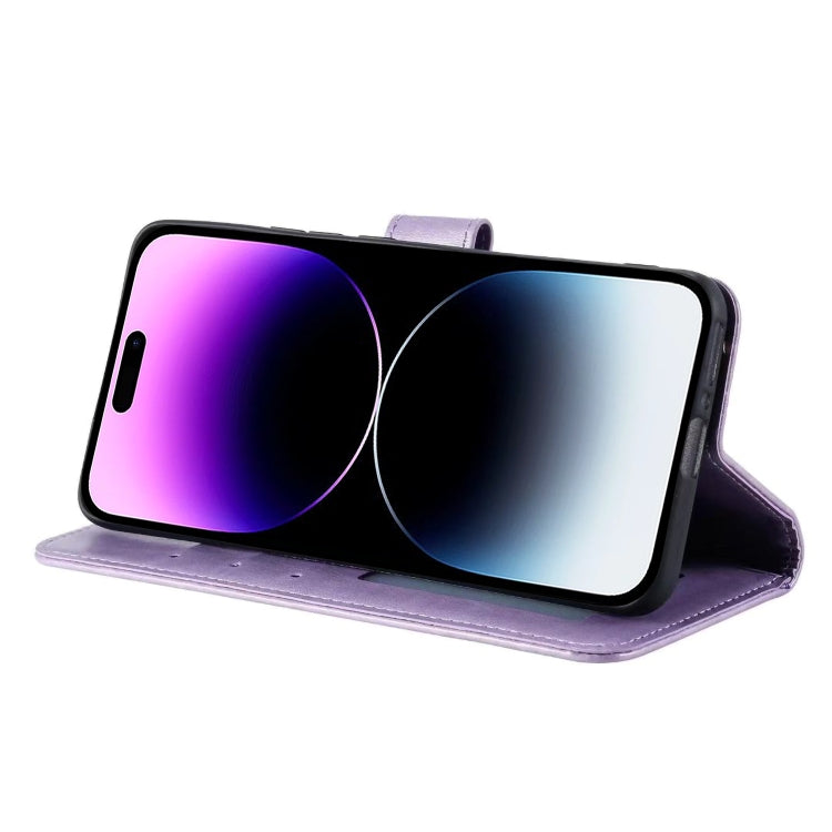 For iPhone 16 Plus Totem Flower Embossed Leather Phone Case