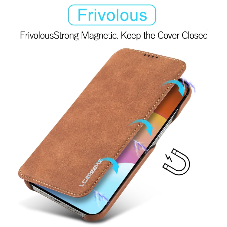 LC.IMEEKE Hon Ancient Series Flip Leather Phone Case For iPhone 15 Plus