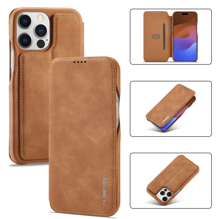 LC.IMEEKE Hon Ancient Series Flip Leather Phone Case For iPhone 15 Pro Max
