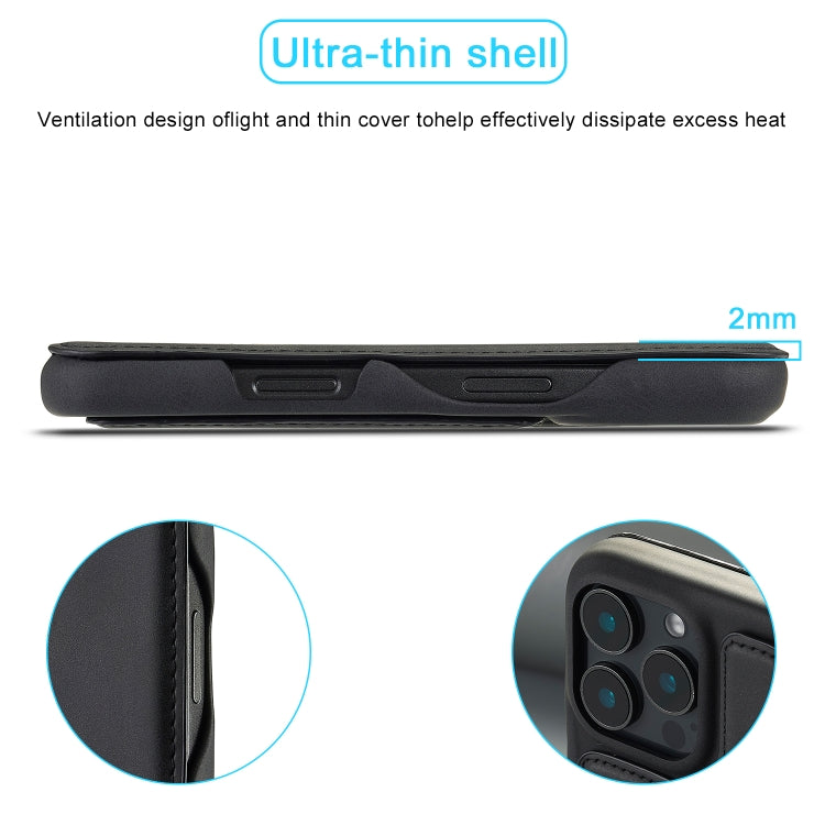 For iPhone 15 Pro Max LC.IMEEKE Hon Ancient Series Flip Leather Phone Case