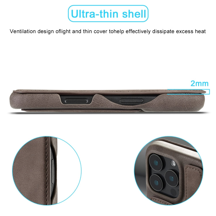 For iPhone 15 Pro Max LC.IMEEKE Hon Ancient Series Flip Leather Phone Case