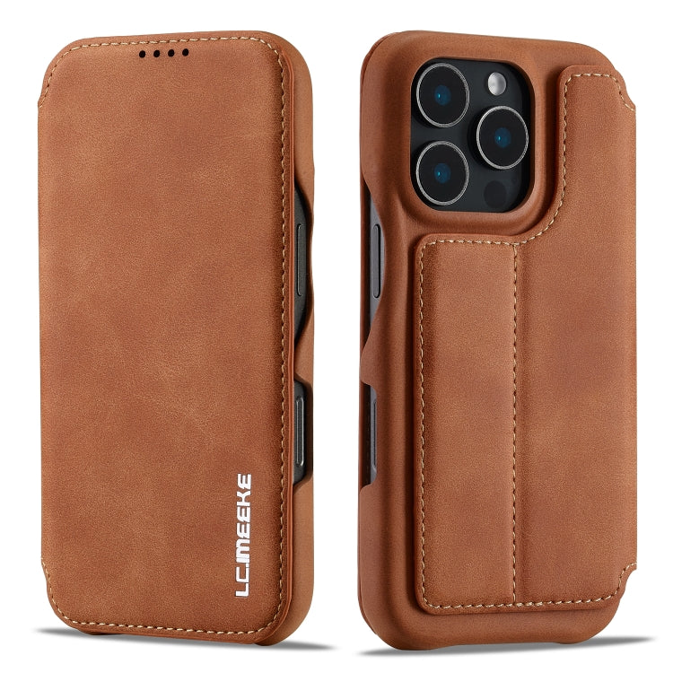 For iPhone 15 Pro Max LC.IMEEKE Hon Ancient Series Flip Leather Phone Case