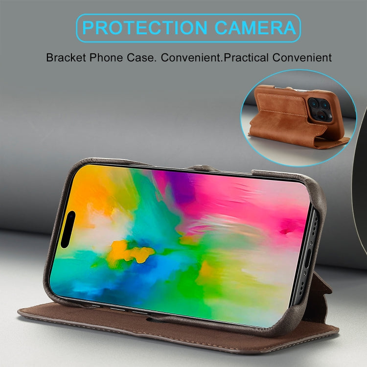 For iPhone 15 Pro Max LC.IMEEKE Hon Ancient Series Flip Leather Phone Case
