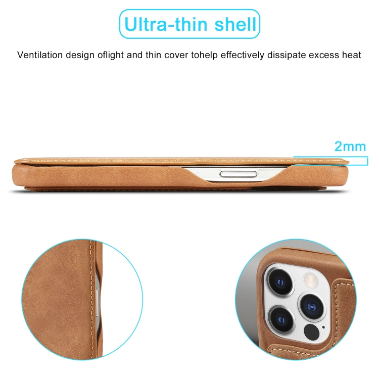 For iPhone 15 Pro Max LC.IMEEKE Hon Ancient Series Flip Leather Phone Case