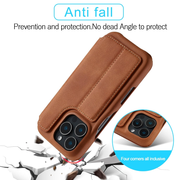 For iPhone 15 Pro LC.IMEEKE Hon Ancient Series Flip Leather Phone Case