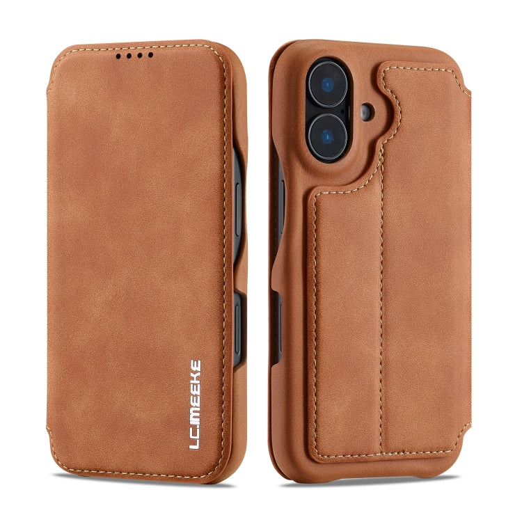 For iPhone 15 Plus LC.IMEEKE Hon Ancient Series Flip Leather Phone Case