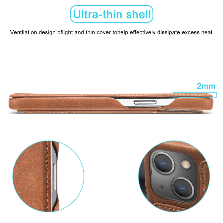 For iPhone 15 Plus LC.IMEEKE Hon Ancient Series Flip Leather Phone Case