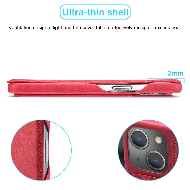 For iPhone 15 LC.IMEEKE Hon Ancient Series Flip Leather Phone Case