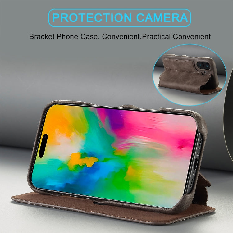 For iPhone 15 LC.IMEEKE Hon Ancient Series Flip Leather Phone Case