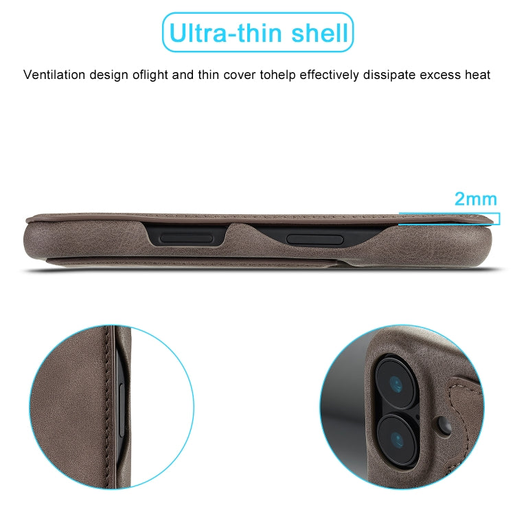 For iPhone 15 LC.IMEEKE Hon Ancient Series Flip Leather Phone Case