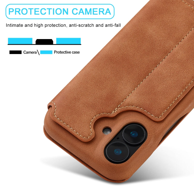 For iPhone 15 LC.IMEEKE Hon Ancient Series Flip Leather Phone Case