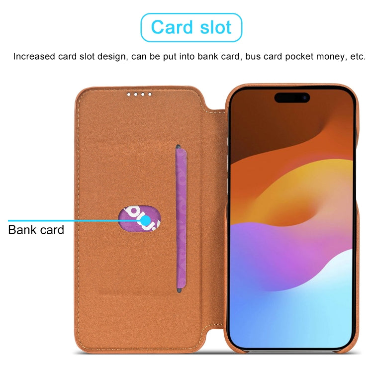 For iPhone 15 LC.IMEEKE Hon Ancient Series Flip Leather Phone Case