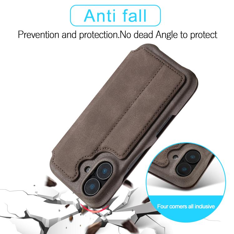 For iPhone 17 LC.IMEEKE Hon Ancient Series Flip Leather Phone Case