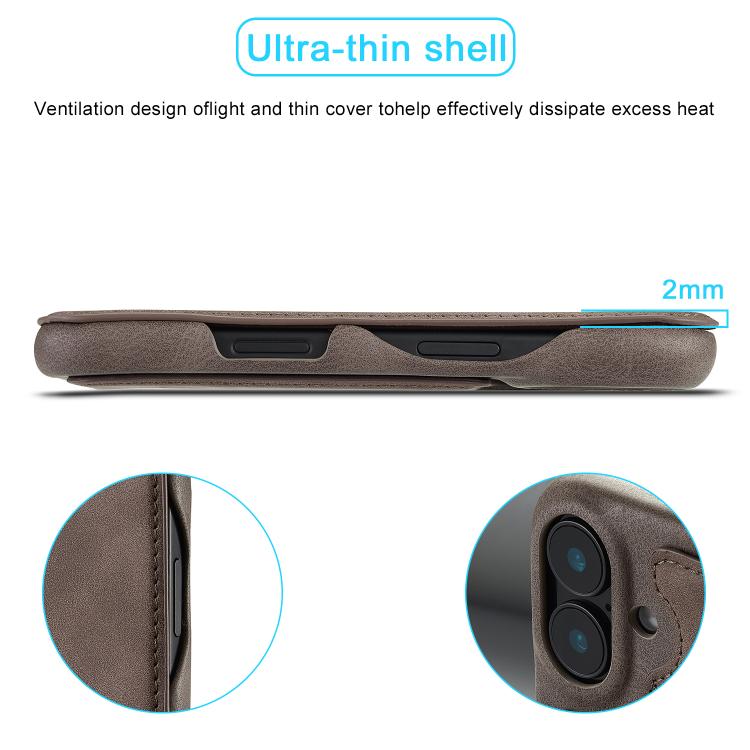 For iPhone 17 LC.IMEEKE Hon Ancient Series Flip Leather Phone Case
