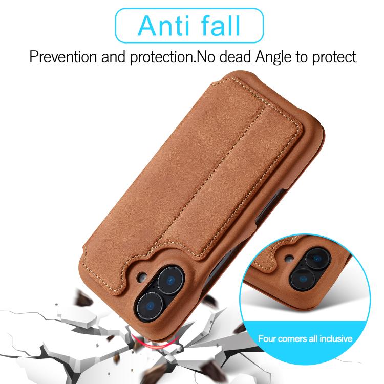 For iPhone 17 LC.IMEEKE Hon Ancient Series Flip Leather Phone Case