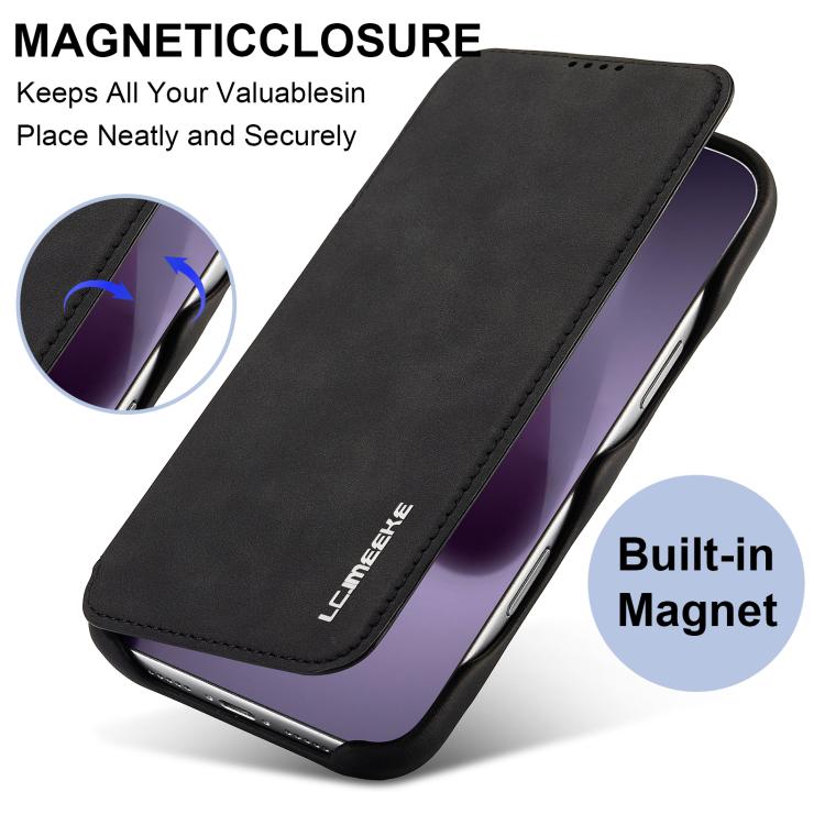 For iPhone 17 Pro Max LC.IMEEKE Hon Ancient Series Flip Leather Phone Case