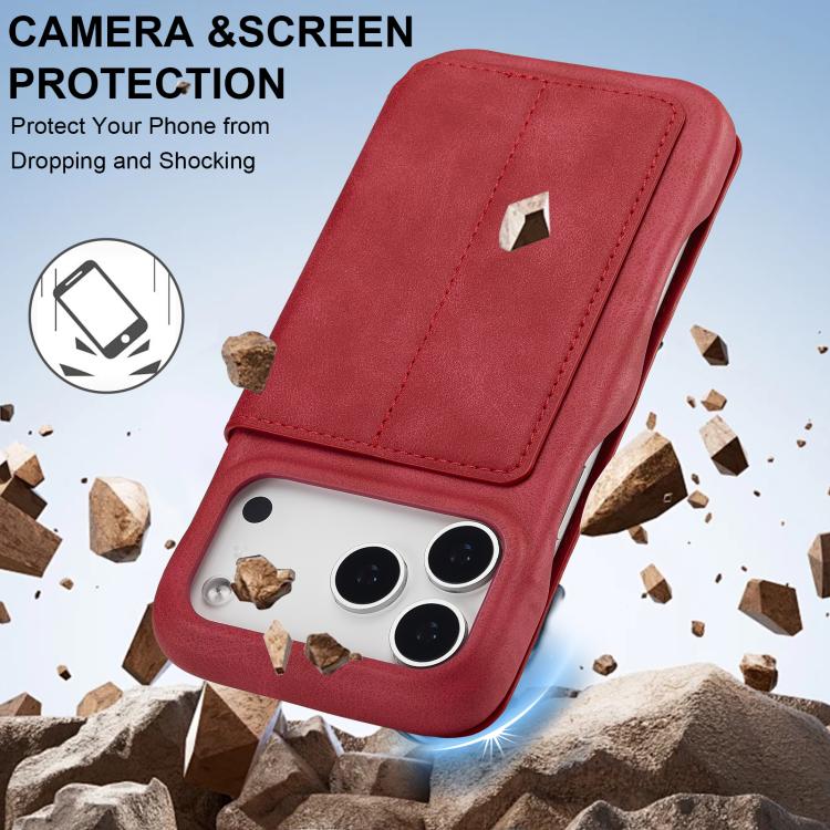 For iPhone 17 Pro Max LC.IMEEKE Hon Ancient Series Flip Leather Phone Case