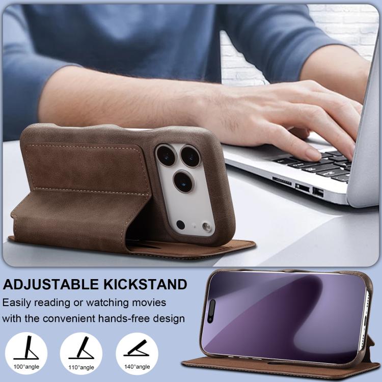 For iPhone 17 Pro Max LC.IMEEKE Hon Ancient Series Flip Leather Phone Case