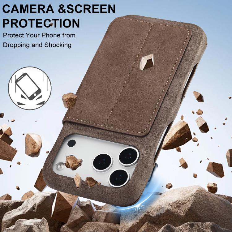 For iPhone 17 Pro Max LC.IMEEKE Hon Ancient Series Flip Leather Phone Case