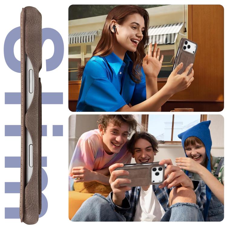 For iPhone 17 Pro Max LC.IMEEKE Hon Ancient Series Flip Leather Phone Case