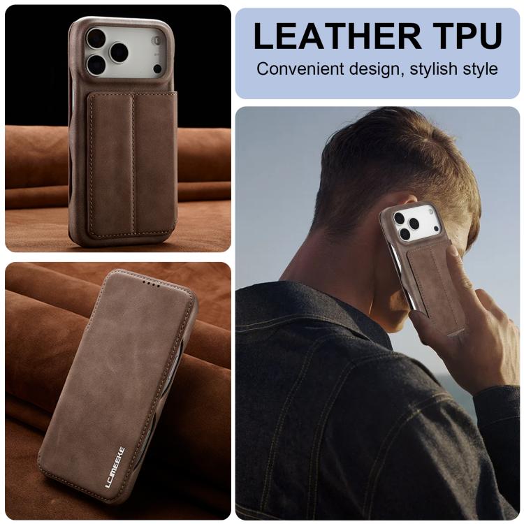 For iPhone 17 Pro Max LC.IMEEKE Hon Ancient Series Flip Leather Phone Case