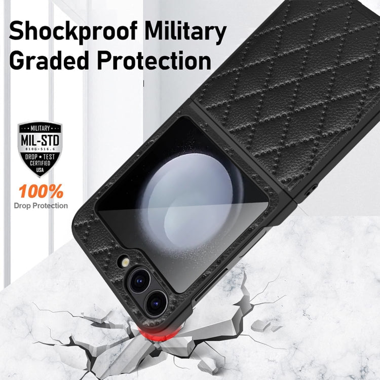 For Samsung Galaxy Z Flip7 FE / Flip6 Diamond Lattice Hinge Phone Case