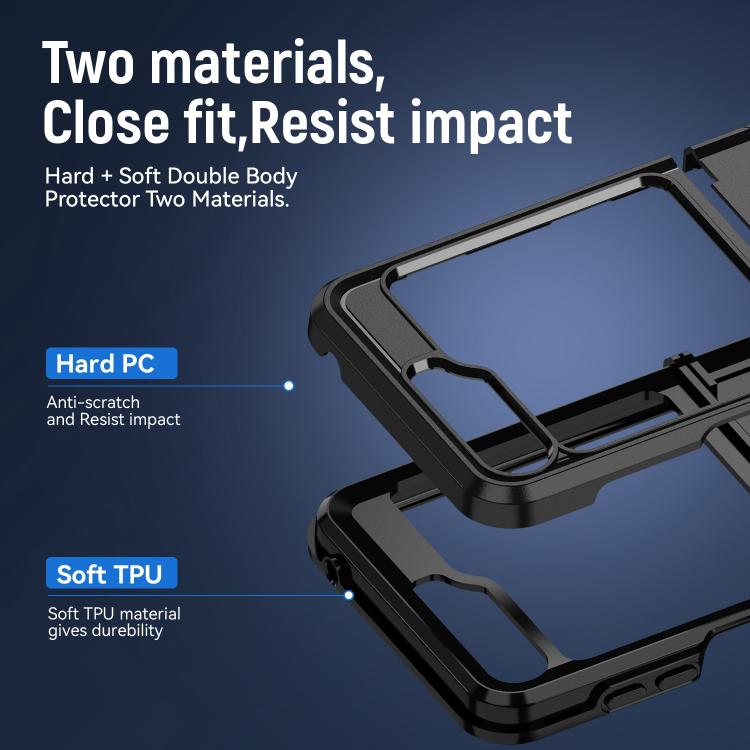 For Samsung Galaxy Z Flip6 5G Pioneer Armor Heavy Duty PC Hybrid TPU Phone Case