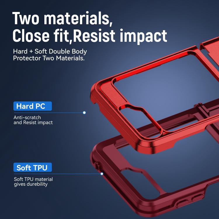 For Samsung Galaxy Z Flip6 5G Pioneer Armor Heavy Duty PC Hybrid TPU Phone Case