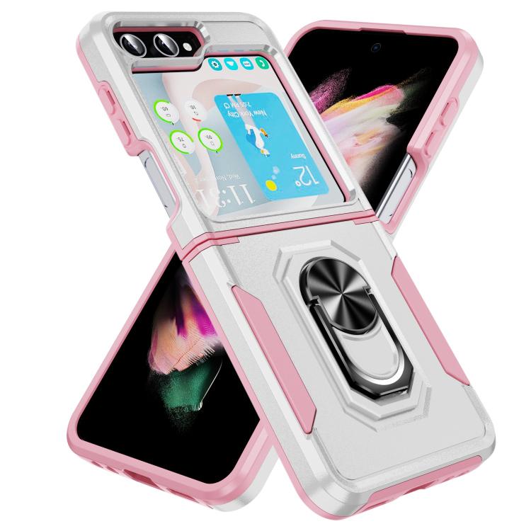 For Samsung Galaxy Z Flip6 5G Pioneer Armor Heavy Duty PC Hybrid TPU Phone Case with Holder