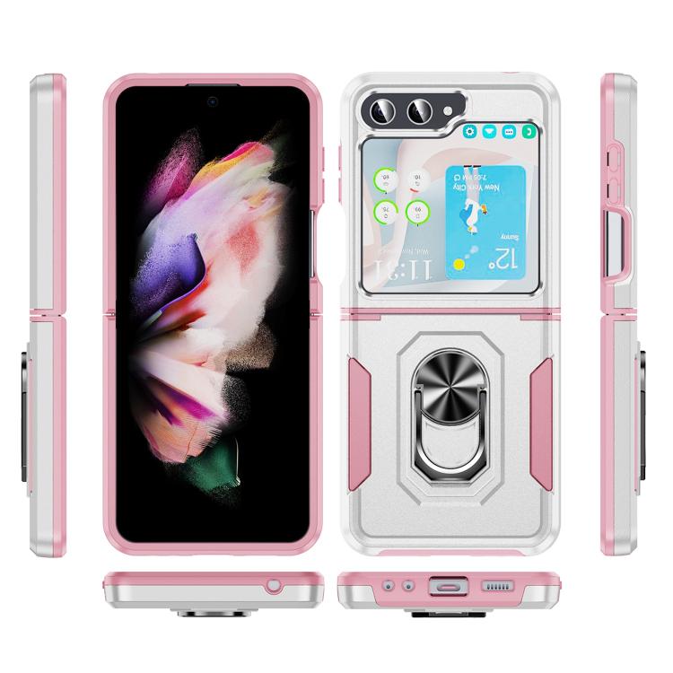 For Samsung Galaxy Z Flip6 5G Pioneer Armor Heavy Duty PC Hybrid TPU Phone Case with Holder